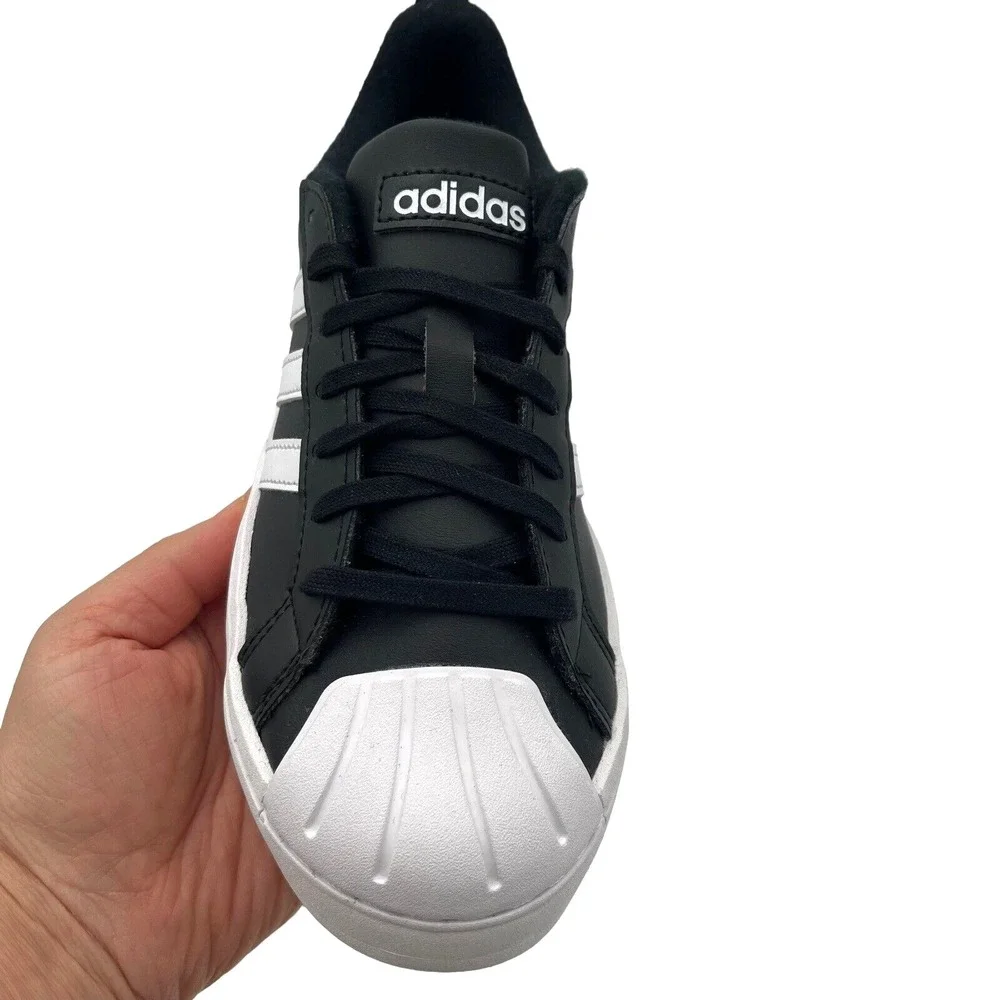 Adidas StreetCheck Youth Boys Girls Sneakers Sz 4 Black‎ White Classic Shell Toe